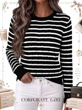 Women's Cable Knit V-Neck Slim Fit Long Sleeve Pullover Sweater